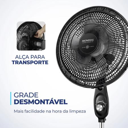 Imagem de Ventilador de Coluna Mondial Super Power 6 Pás VSP-40C-NB - 40cm 110V