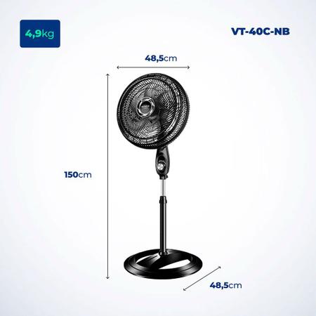 Imagem de Ventilador de Coluna Mondial Turbo VT40CNB 40cm 6 Pás 3 velocidades