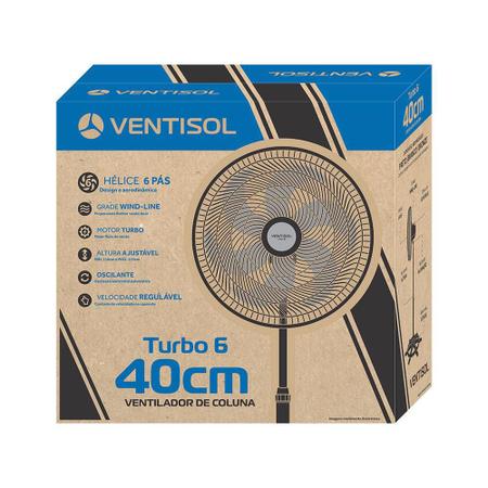 Imagem de Ventilador de Coluna Ventisol Turbo Premium 6 Pás 40cm Bronze