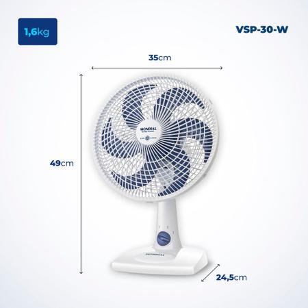 Imagem de Ventilador de mesa 30 cm 6 pás 3 velocidades Super Power- VSP-30-W - Mondial