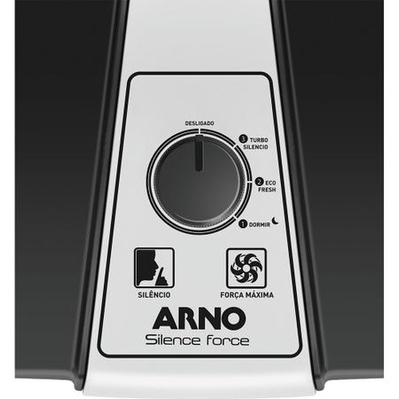 Imagem de Ventilador de Mesa 40cm 126W Arno Silence Force VF40 com 3 Velocidades e 6 Pás Preto e Prata