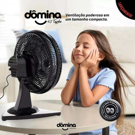 Imagem de Ventilador de Mesa 50 Cm 40% de Economia - Ultra Silencioso 127v C/ 6 Pás - PRETO