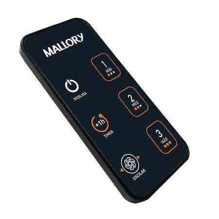 Imagem de Ventilador de Mesa Mallory 40cm TS40 com 3 Velocidades, Painel Touch e Controle Remoto