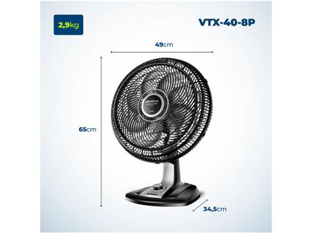 Imagem de Ventilador de Mesa Mondial VTX-40-8P 40cm 8 Pás 3 Velocidades Preto e Prata