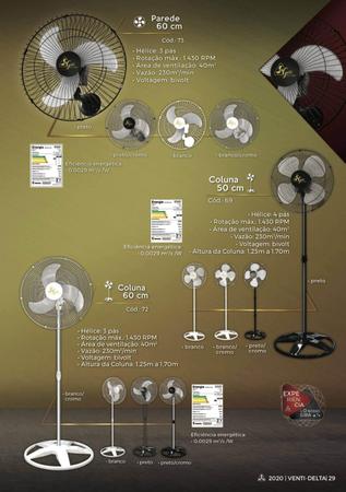 Imagem de Ventilador De Parede 60cm Preto 60 Fios Gold Bivolt