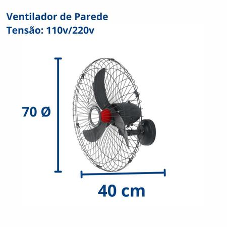 Imagem de Ventilador de Parede 70cm Solaster 3 Pás 270W Veneza Bivolt