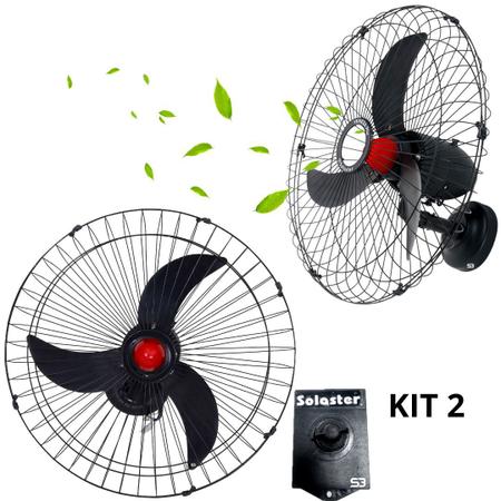 Imagem de Ventilador de parede osc solaster 270w 3pás industrial kit 2