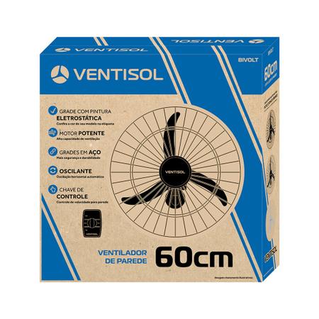 Imagem de Ventilador de Parede Ventisol Premium 60cm - 3 Velocidades