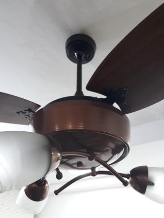 Imagem de Ventilador de teto 220V com luminária cobre