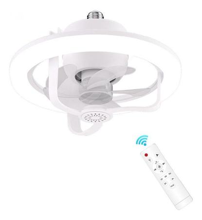 Imagem de Ventilador De Teto 48W Silencioso Com Luz LED 360  Controle Remoto Branco Frio Branco Quente Rotable Large Air Volume P