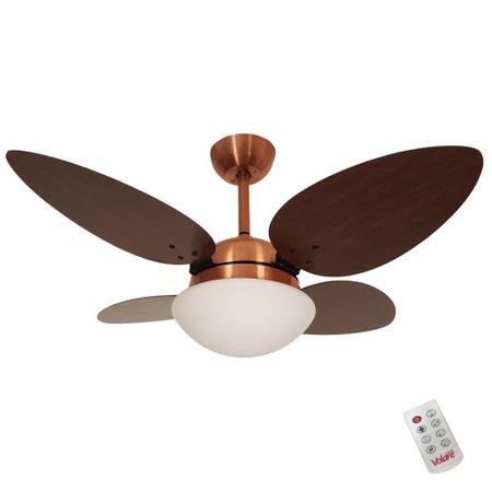 Imagem de Ventilador de Teto Cobre Vr42 Petalo Tabaco 220V c/ Controle