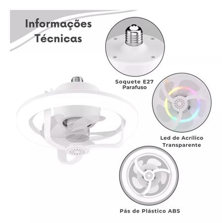 Imagem de Ventilador de Teto com Aromaterapia e Luz LED Integrada