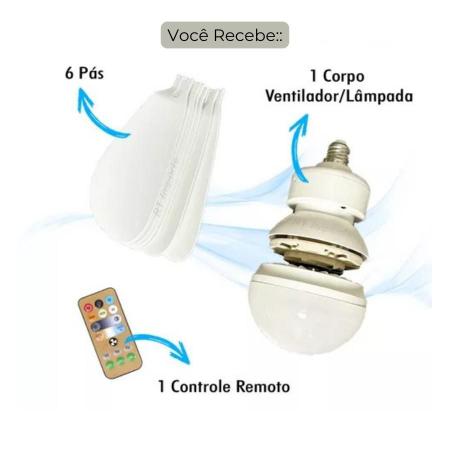 Imagem de Ventilador De Teto Com Lâmpada Led E27 E Controle Silencioso