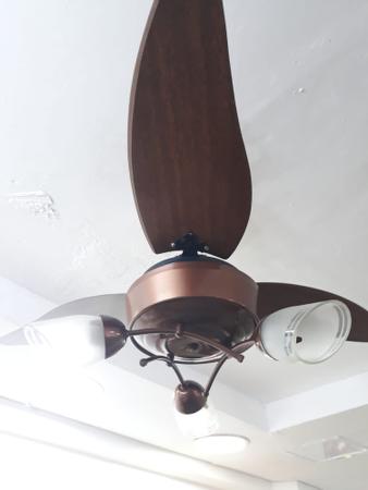 Imagem de Ventilador de teto com luminária cobre