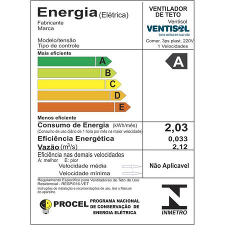 Imagem de Ventilador de Teto Comercial Ventisol, Cinza