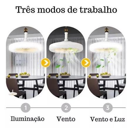 Imagem de Ventilador De Teto Controle Remoto: Ventilador De Teto Com Luz De Led Integrada Controle Remoto