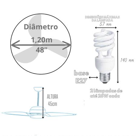 Imagem de Ventilador de teto latina vt633 branco 3 velocidades 60hz - 127v