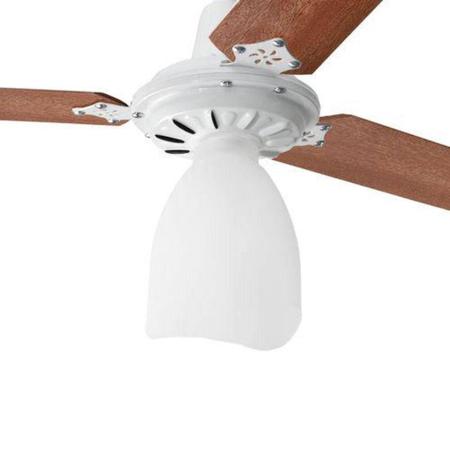 Imagem de Ventilador de Teto Lumi Loren Sid Branco Pás Mogno com Controle Remoto