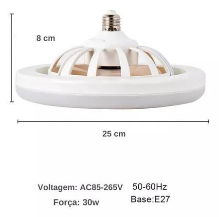 Imagem de Ventilador De Teto Pequeno: Lâmpada De Ventilador De Teto Led Ajustável Pequena E27 30w