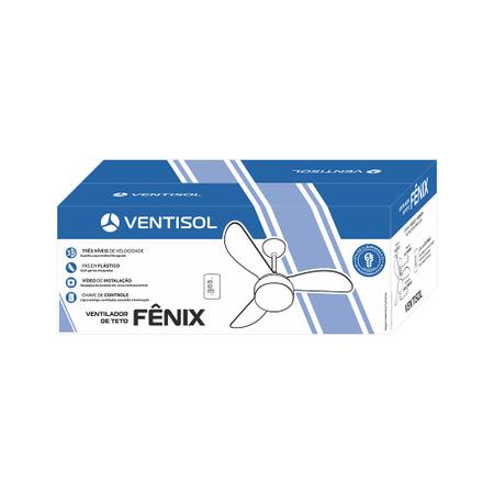 Imagem de Ventilador de Teto Ventisol Fênix Premium Branco 3 velocidades
