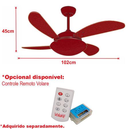 Imagem de Ventilador de Teto Volare Branco Fosco Fly Tabaco Luxo 220V