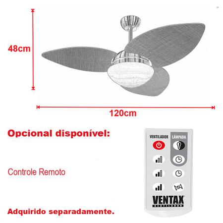 Imagem de Ventilador de Teto Winds Econômico 3 Pás Imbuia Ventax 110V