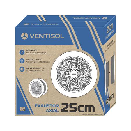 Imagem de Ventilador Exaustor 25cm Residencial Axial Branco 60W Ventisol - 110v