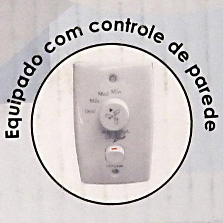 Imagem de Ventilador Hl-71 Com Controle De Parede 2 Lampadas E-27 3 Pas Dupla Face (Mogno/Cinza) 220v