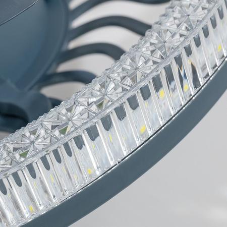 Imagem de Ventilador Led Luz Lâmpada Controle Cristal Teto Bivolt  E27