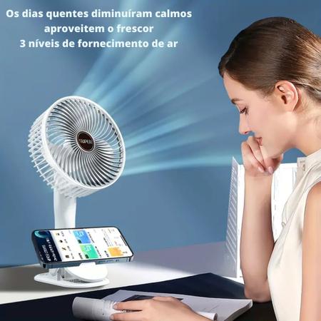 Imagem de Ventilador Mini de Mesa Portátil de Mão Tipo C Recarregável