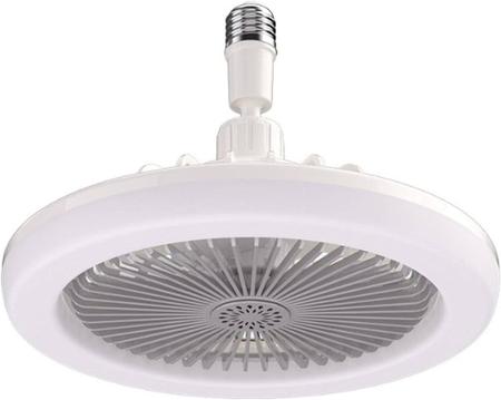 Imagem de Ventilador moderno articulavel de teto ou parede com luz led ring bocal  controle remoto branco