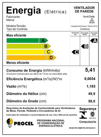 Daré - Ventilador Teto 360° Venti-Delta Premium Bivolt Preto 60cm