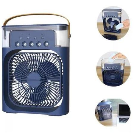 Imagem de Ventilador Portátil de Mesa Mini Ar Condicionado Umidificad Purificador De Ar Cor Azul