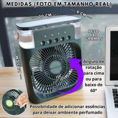 Imagem de Ventilador Portátil de Mesa Mini Ar Condicionado Umidificad Purificador De Ar Cor Azul