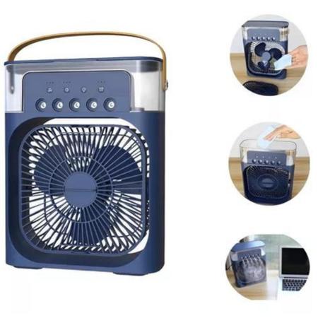 Imagem de Ventilador Portátil de Mesa Mini Ar Condicionado Umidificador (AZUL)