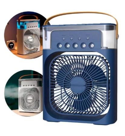Imagem de Ventilador Portátil de Mesa Mini Ar Condicionado Umidificador Climatizador Pode Colocar Gelo Luz Led