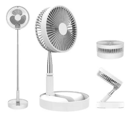 Imagem de Ventilador Portátil Dobrável Silencioso Retrátil Recarregável Sem Fio Usb Cor Branco