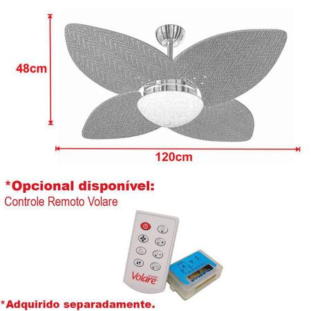 Imagem de Ventilador Teto Branco Vidro Fosco Dunamis Volare 220V