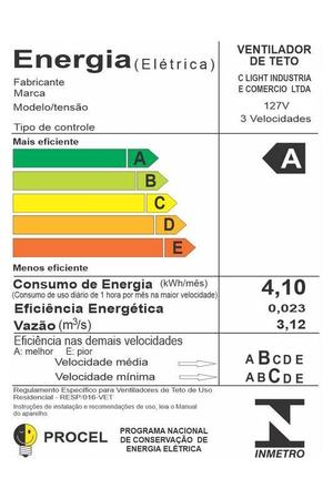 Imagem de Ventilador Teto Branco Winds 4 Pás Palha Turbo Ventax 110V