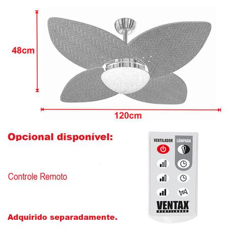 Imagem de Ventilador Teto Bronze Winds 4 Pás Palha Turbo Ventax 220V