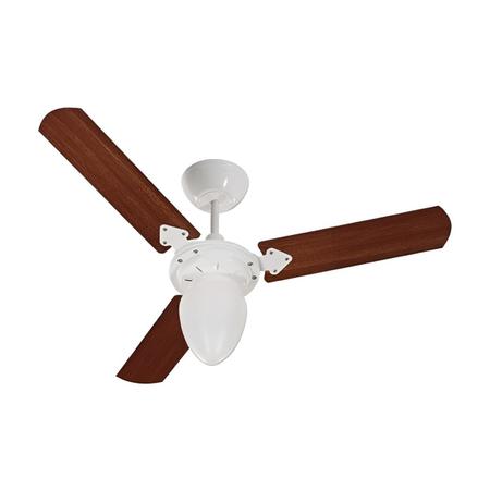 Ventilador Teto Silver Pêra New Branco C/ Pás Verniz - Tron Imagem de Ventilador Teto Silver Pêra New Branco C/ Pás Verniz