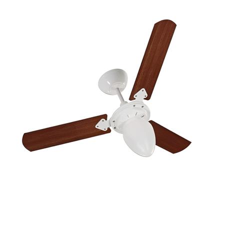 Ventilador Teto Silver Pêra New Branco C/ Pás Verniz - Tron Imagem de Ventilador Teto Silver Pêra New Branco C/ Pás Verniz