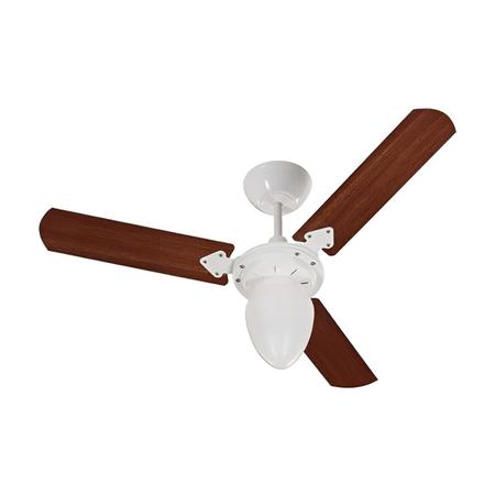 Ventilador Teto Silver Pêra New Branco C/ Pás Verniz - Tron Imagem de Ventilador Teto Silver Pêra New Branco C/ Pás Verniz