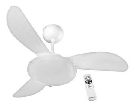 Imagem de Ventilador Teto Ventisol Sunny Branco 3 Pás Brancas Com Controle Remoto 220v