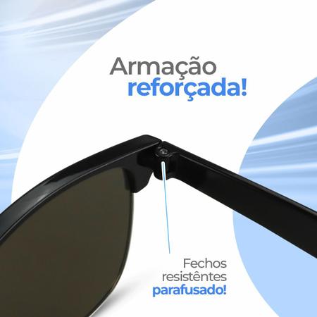 Imagem de verão oculos sol masculino proteção uv + case estiloso presente qualidade premium vintage lente azul