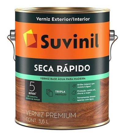 Imagem de Verniz Madeira Suvinil Base Agua 3,6lt Seca Rapido Cores Gl