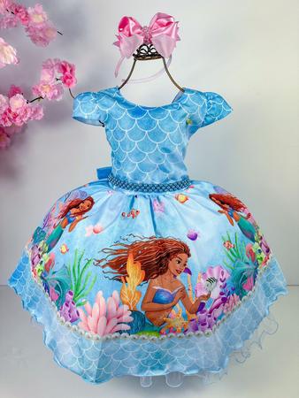 Fantasia Sereia Infantil Menina Vestido Ariel 2 a 12 Anos, Magalu Empresas