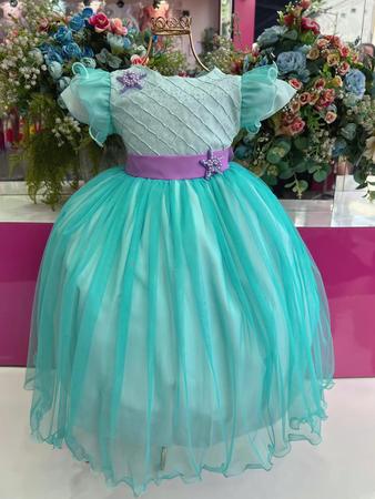 Vestido Infantil Princesa Sofia Pequena Sereia Ariel Luxo 1 A 3 Anos no  Shoptime