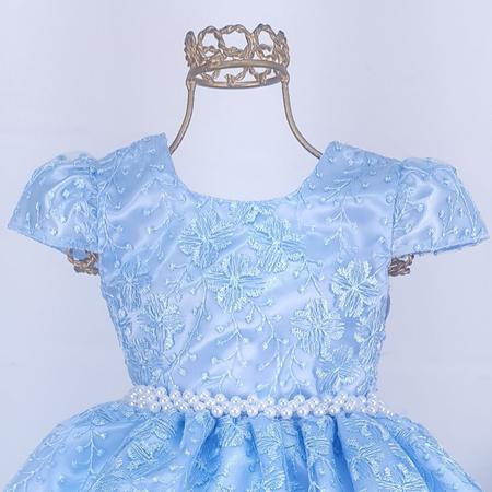 Vestido Festa Infantil Cinderela Luxo Princesa Real E Tiara