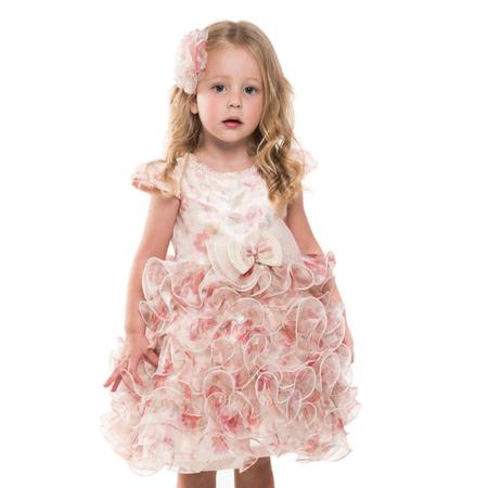 Vestido Babados com Bordado Petit Cherie Vestido para Beb s